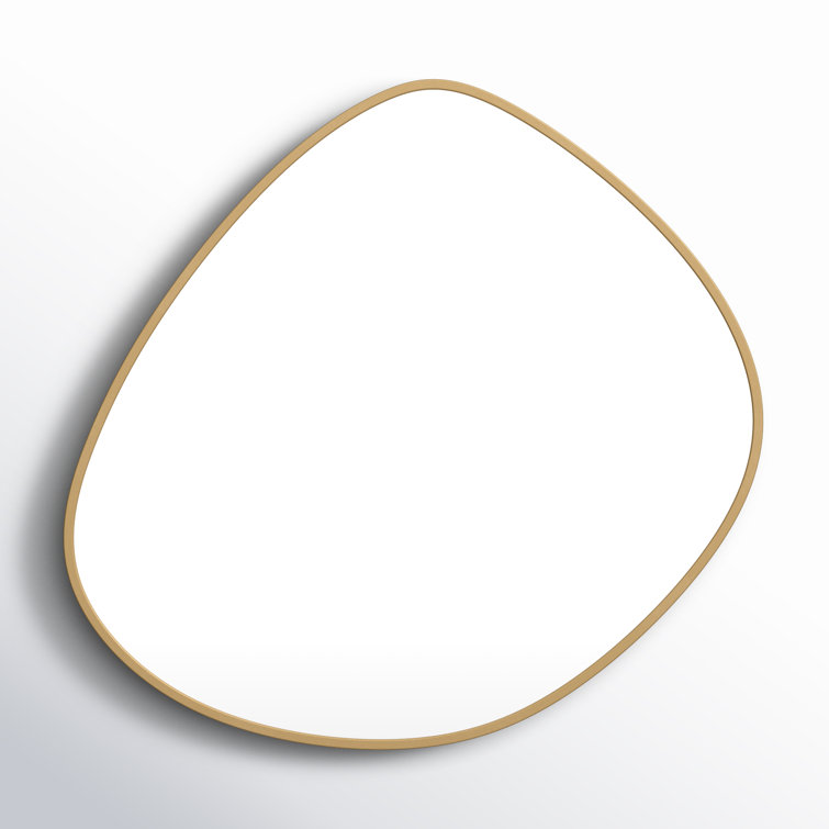 Gold Asymmetrical Metal Framed Wall Mirror