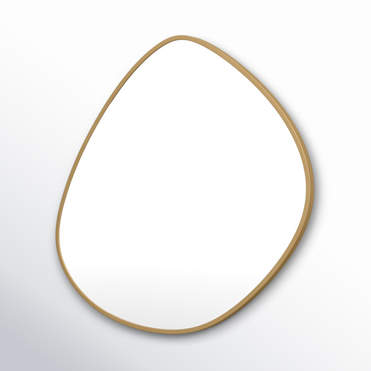 Gold Asymmetrical Metal Framed Wall Mirror