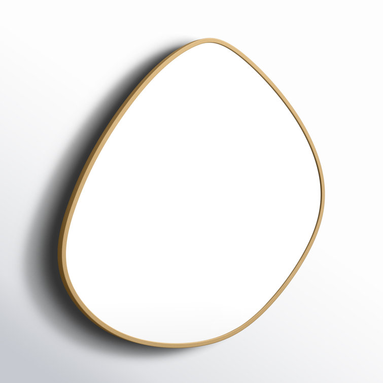 Gold Asymmetrical Metal Framed Wall Mirror