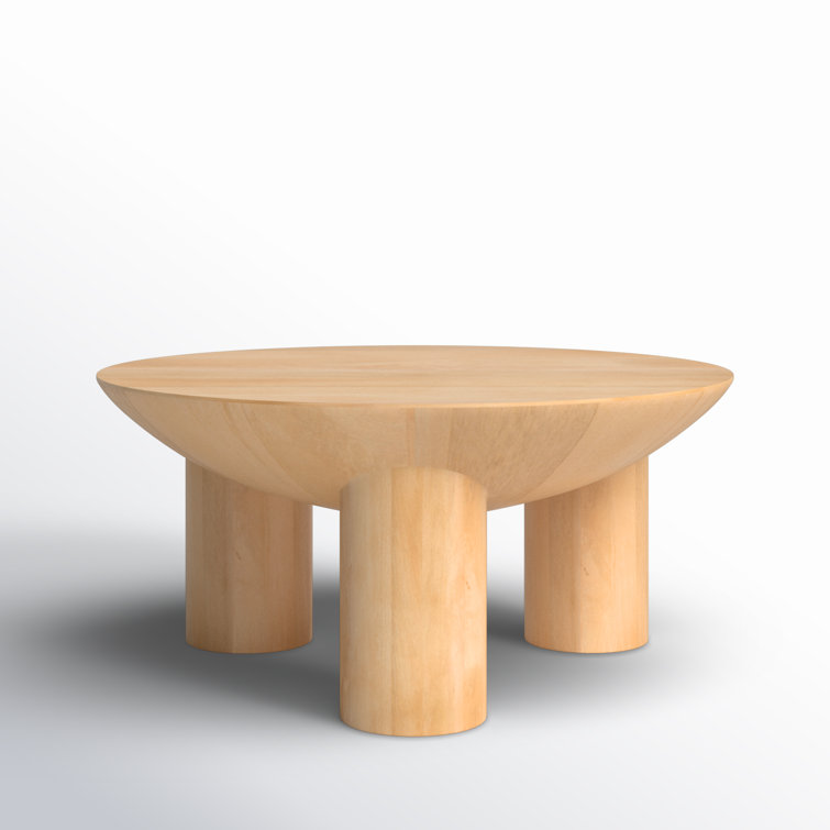 Calhoun Round Natural Mango Wood Coffee Table - 35"