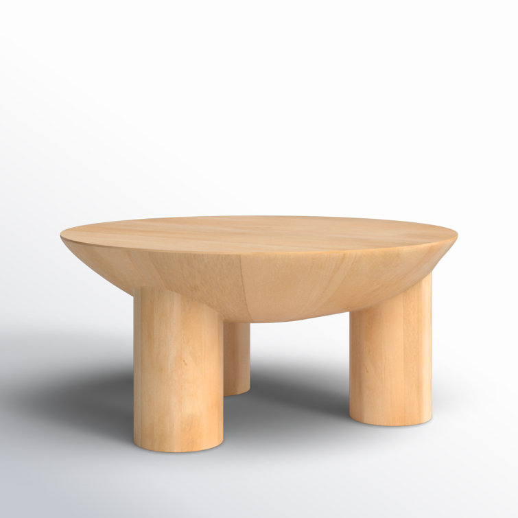 Calhoun Round Natural Mango Wood Coffee Table - 35"
