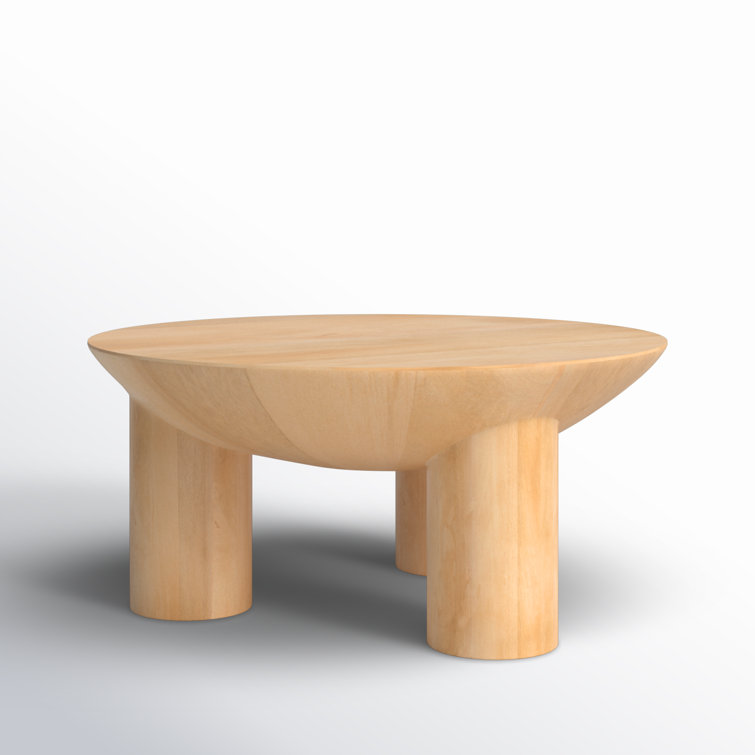 Calhoun Round Natural Mango Wood Coffee Table - 35"