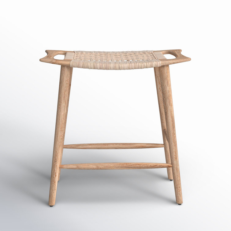 Tristan Natural Mango Wood and Rattan Counter Stool