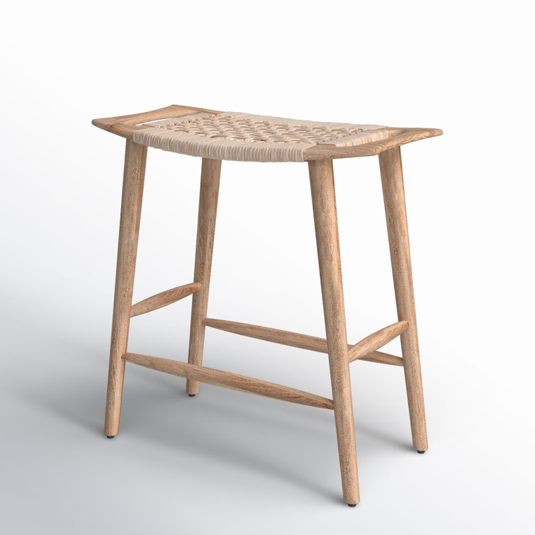 Tristan Natural Mango Wood and Rattan Counter Stool