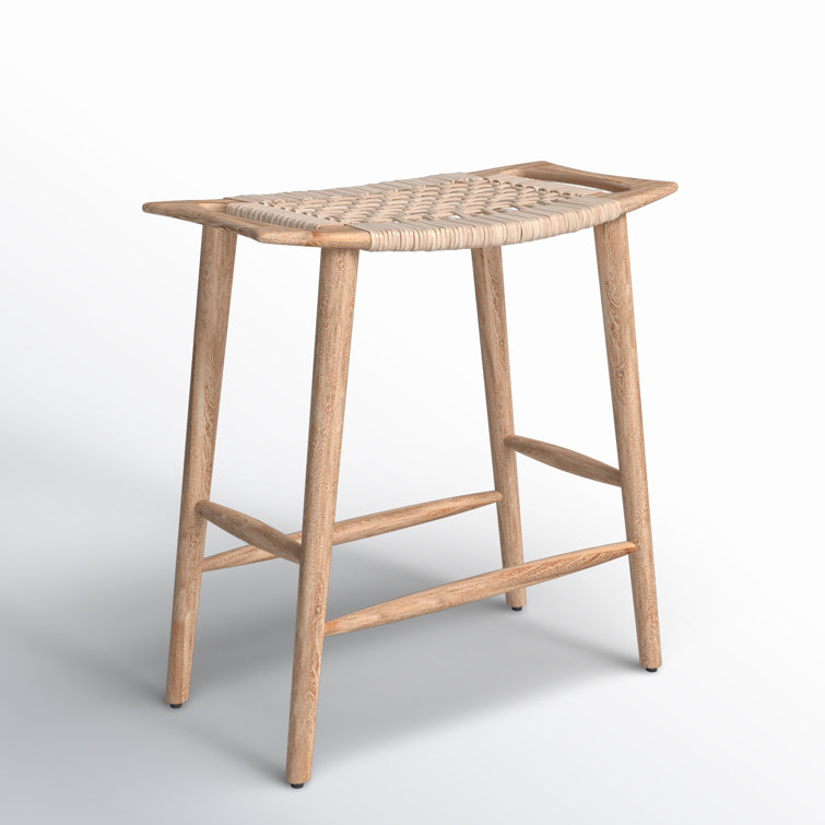 Tristan Natural Mango Wood and Rattan Counter Stool