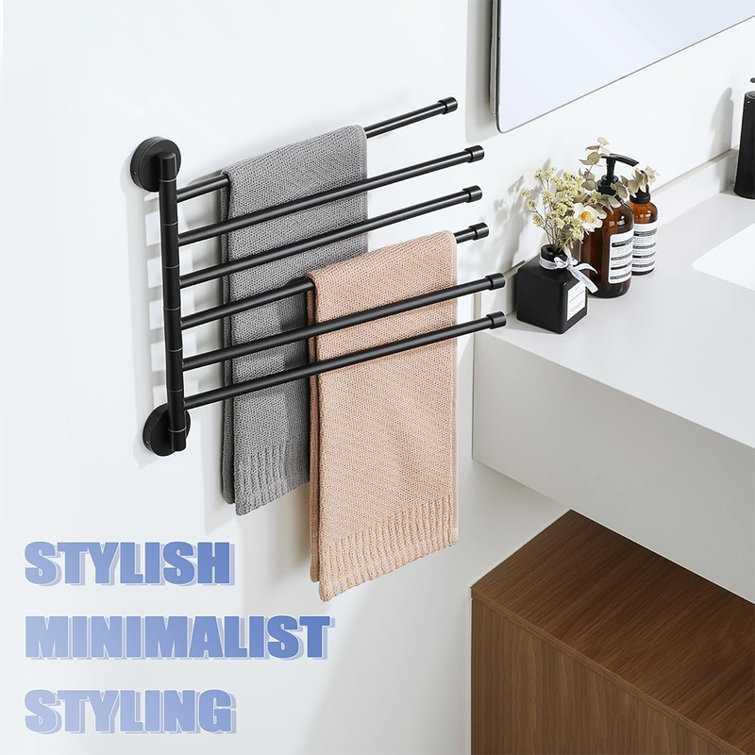 Stainless Steel Swivel Towel Rack with 6 Folding Arms