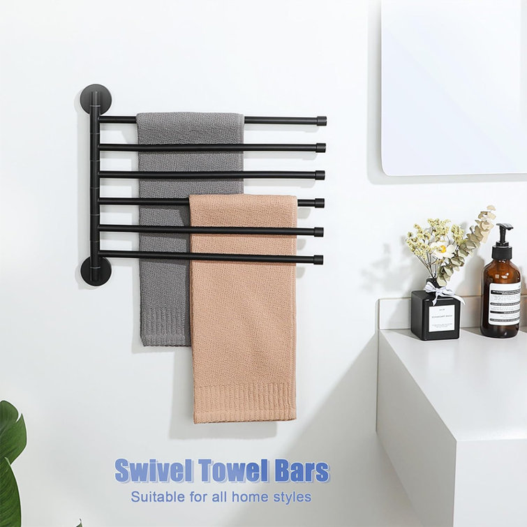 Stainless Steel Swivel Towel Rack with 6 Folding Arms