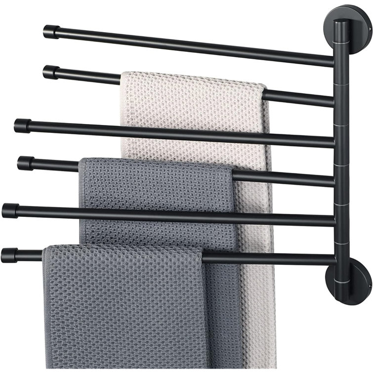 Stainless Steel Swivel Towel Rack with 6 Folding Arms