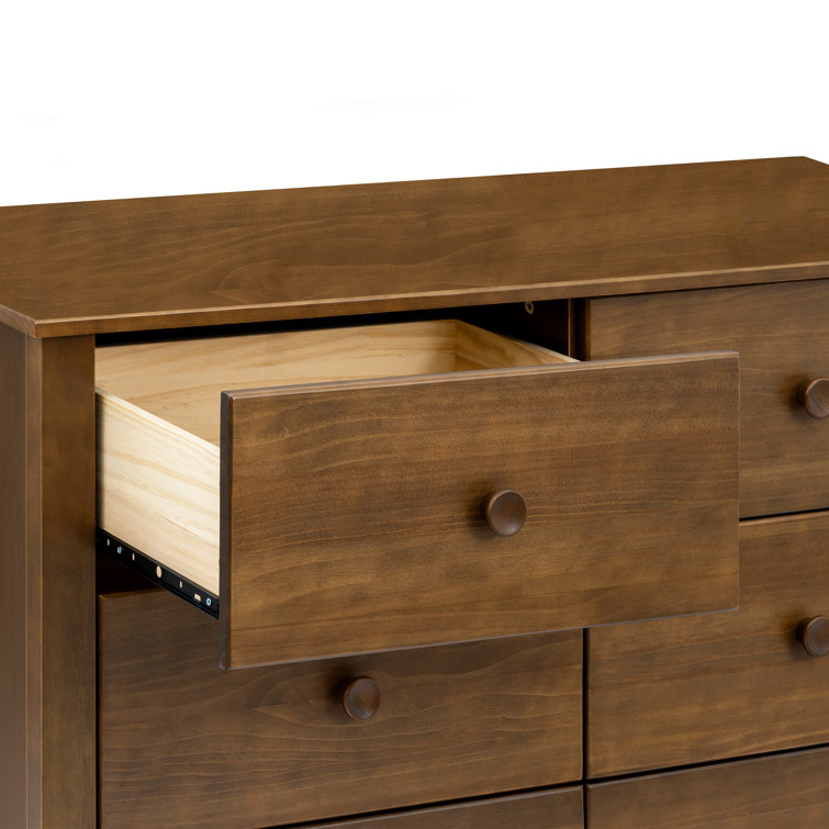 Natural Walnut Mid-Century Modern 6-Drawer Dresser