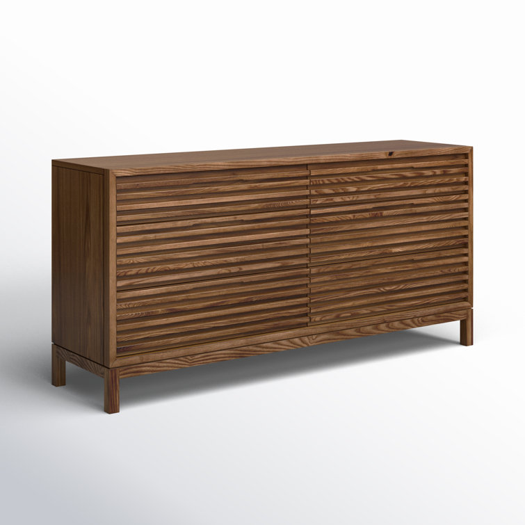 Walnut Double Dresser with Dovetail Drawers and Ball Bearing Glides