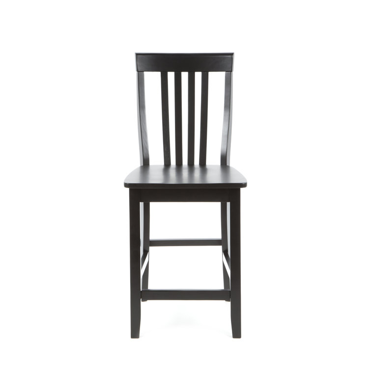 Black 24" Solid Wood School House Counter Stools, Set of 2