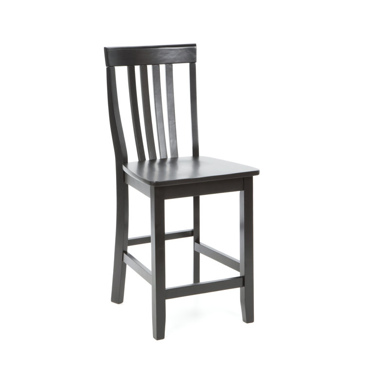 Black 24" Solid Wood School House Counter Stools, Set of 2
