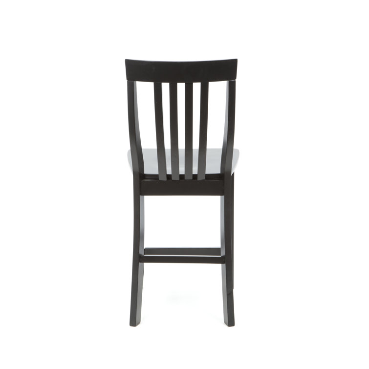 Black 24" Solid Wood School House Counter Stools, Set of 2