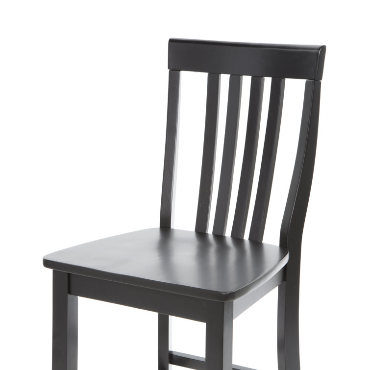Black 24" Solid Wood School House Counter Stools, Set of 2