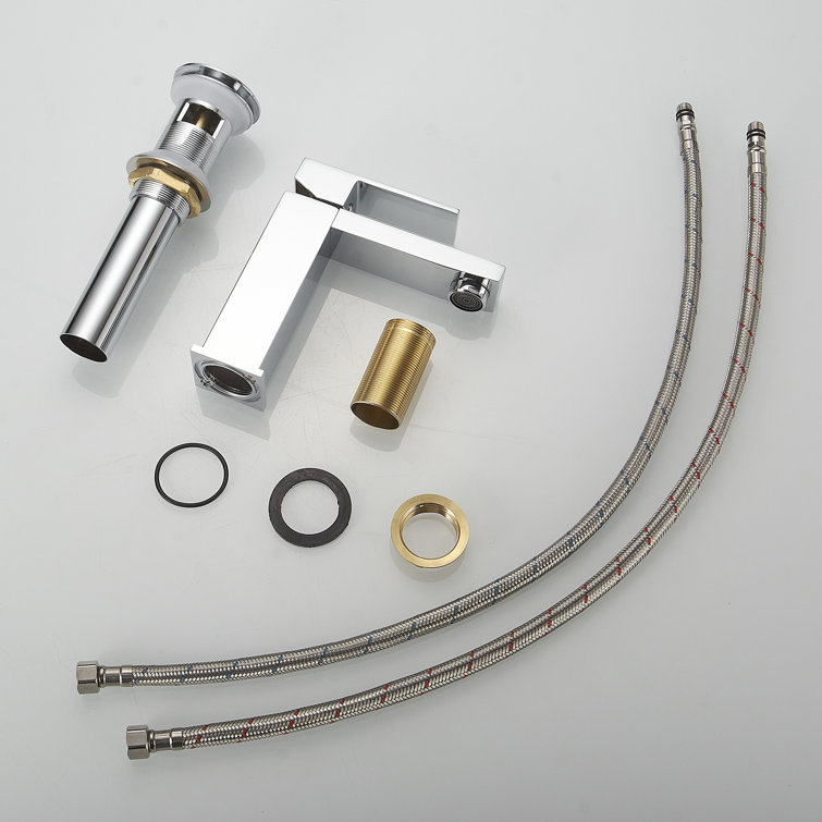 Polished Chrome Single-Handle Low-Arc Bathroom Faucet