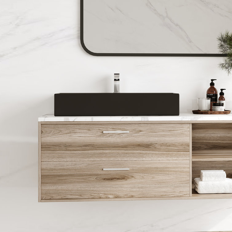 Turner 30" Matte Black Ceramic Wall-Mount Bathroom Sink