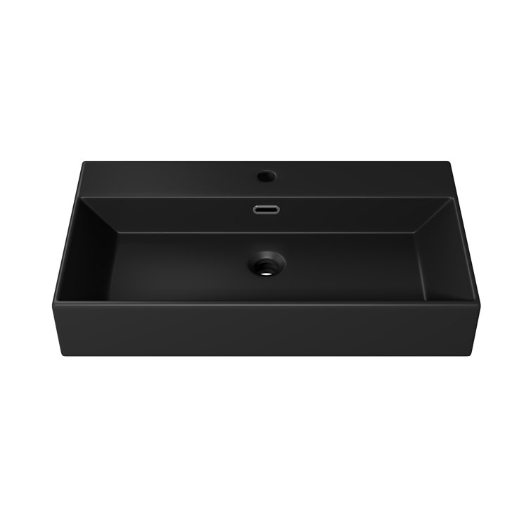 Turner 30" Matte Black Ceramic Wall-Mount Bathroom Sink