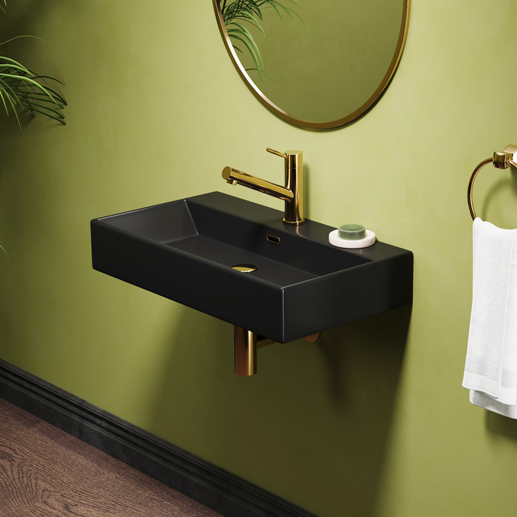 Turner 30" Matte Black Ceramic Wall-Mount Bathroom Sink