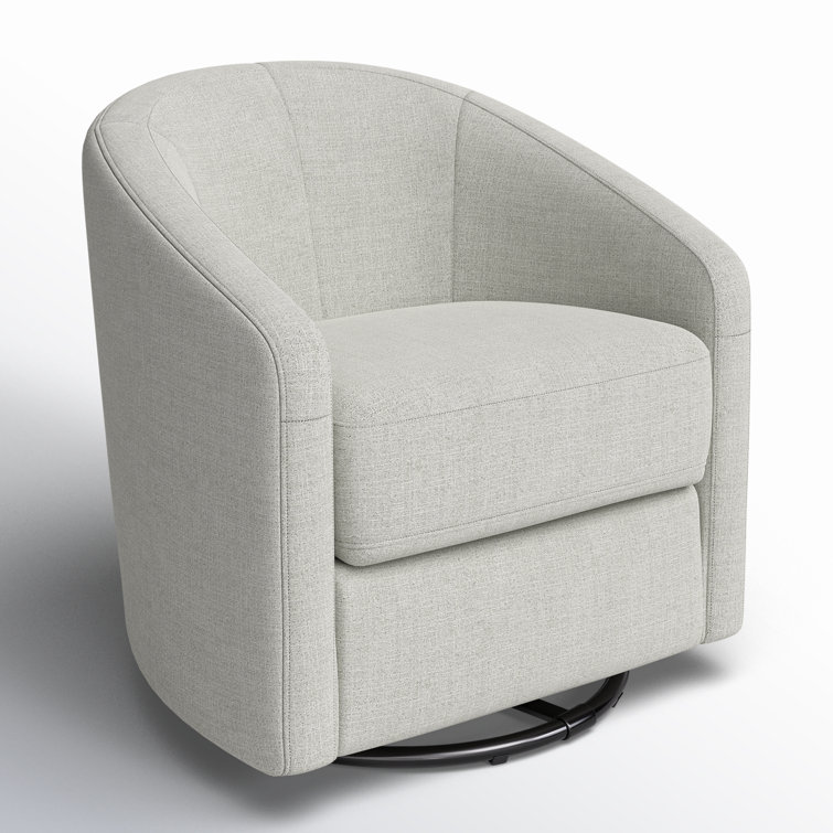 Madison 32'' Performance Natural Eco-Twill Mid-Century Swivel Glider
