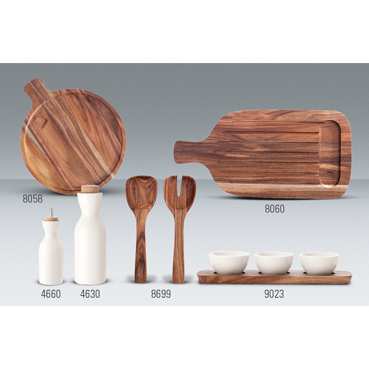 Acacia Wood Rectangular Bread Board with Handle