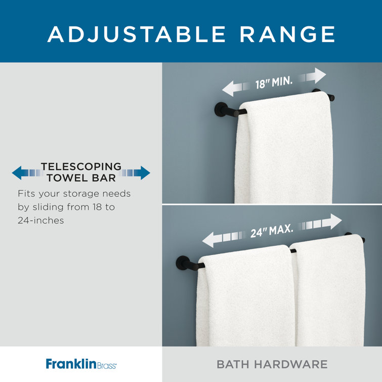 Matte Black Adjustable Wall Mounted Double Towel Bar