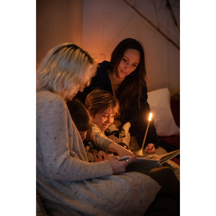 Large Brass Cordless LED Table Lamp with 3-Way Switch