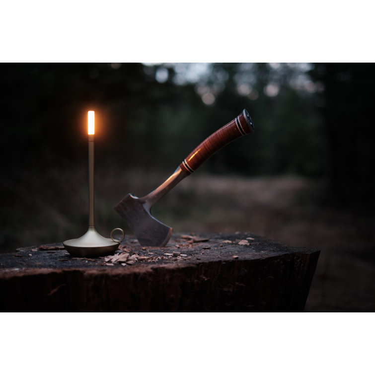 Large Brass Cordless LED Table Lamp with 3-Way Switch