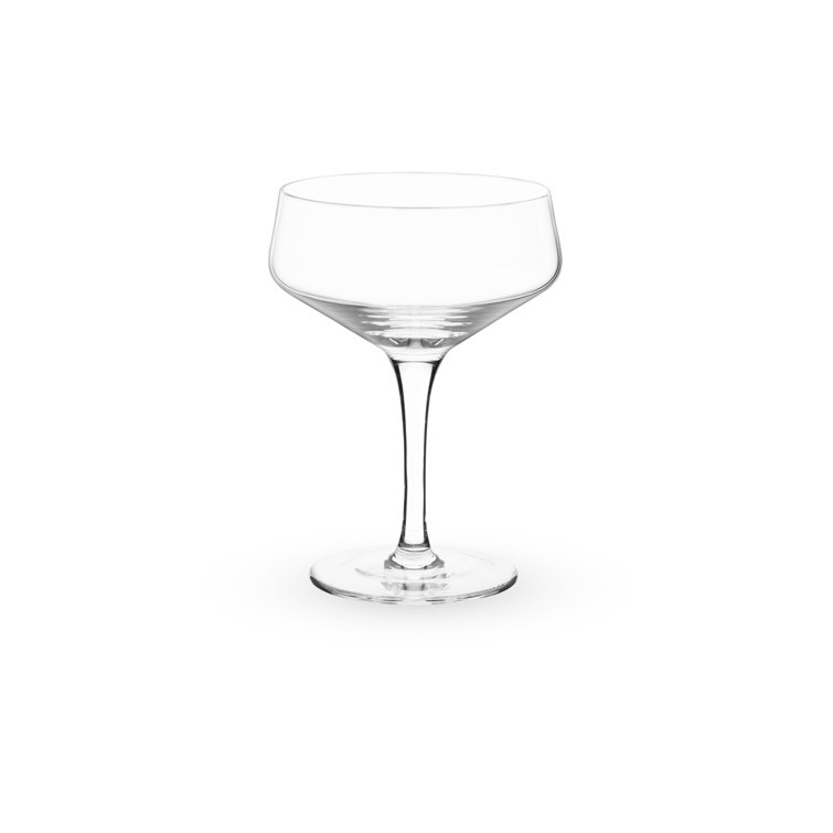 Viski Angled Crystal Coupe Cocktail Glasses Set of 2