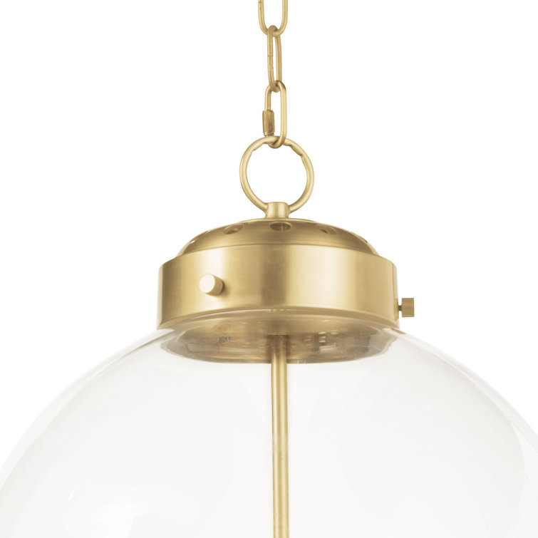 Regina Andrew Classic Globe 3-Light Pendant in Natural Brass with Clear Glass