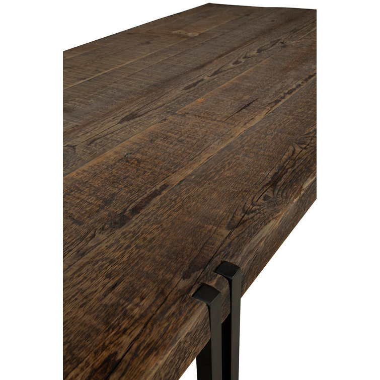 Sherwood Rectangular Dark Brown Wood and Metal Coffee Table