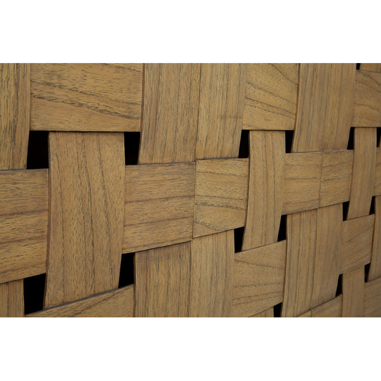 Bellamy Natural Oak Solid Wood 60" Sideboard with Woven Doors