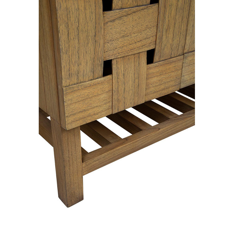 Bellamy Natural Oak Solid Wood 60" Sideboard with Woven Doors