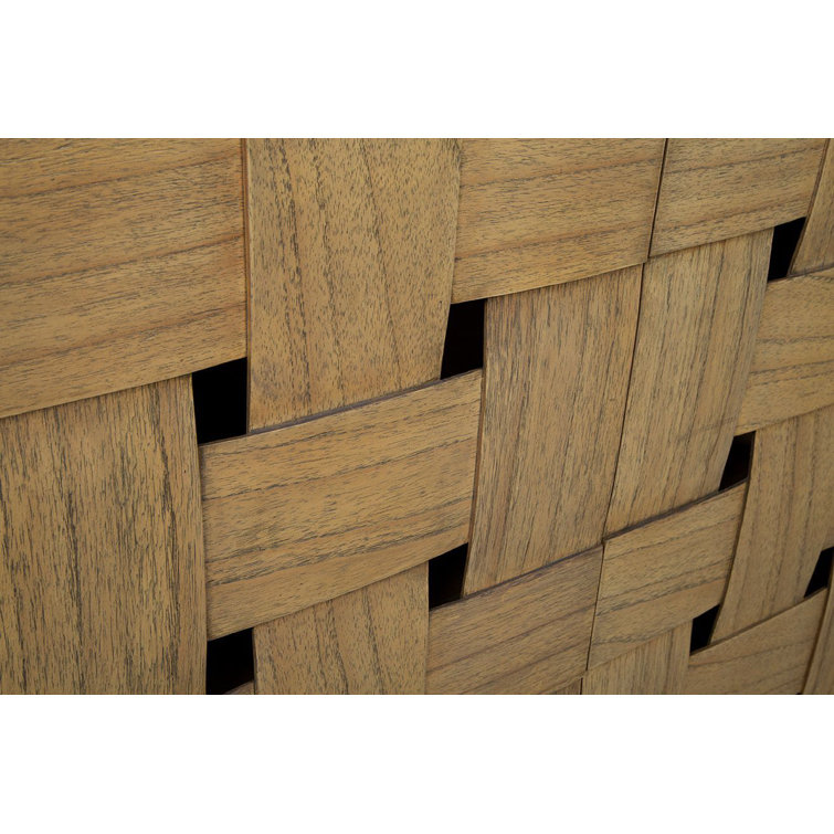 Bellamy Natural Oak Solid Wood 60" Sideboard with Woven Doors
