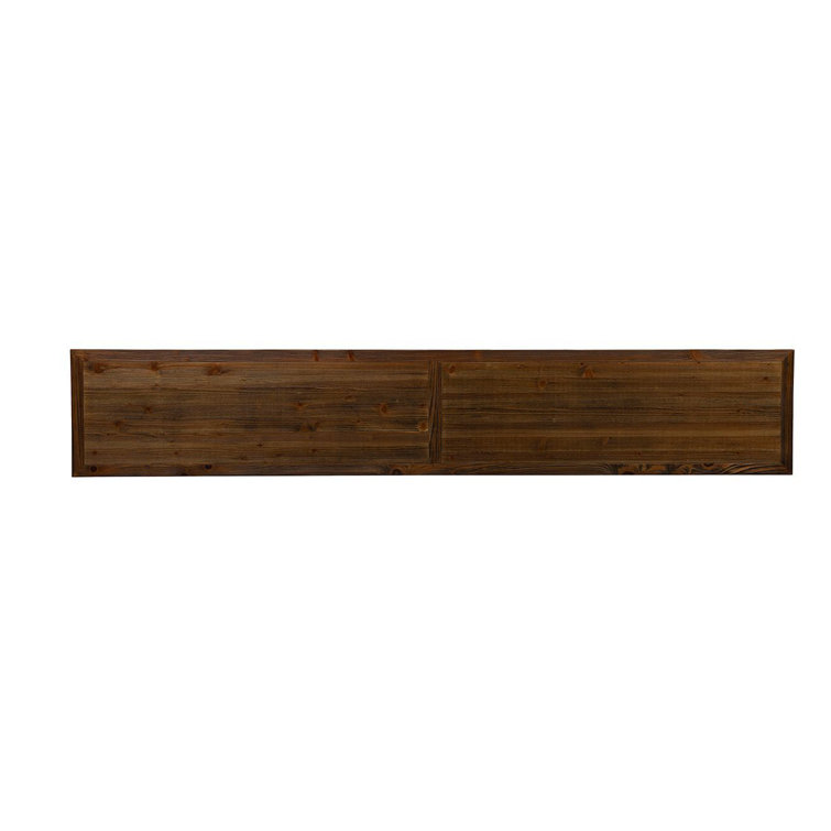 Hewitt 114" Wide Dark Brown Pine Drawer Bank with Black Hardware