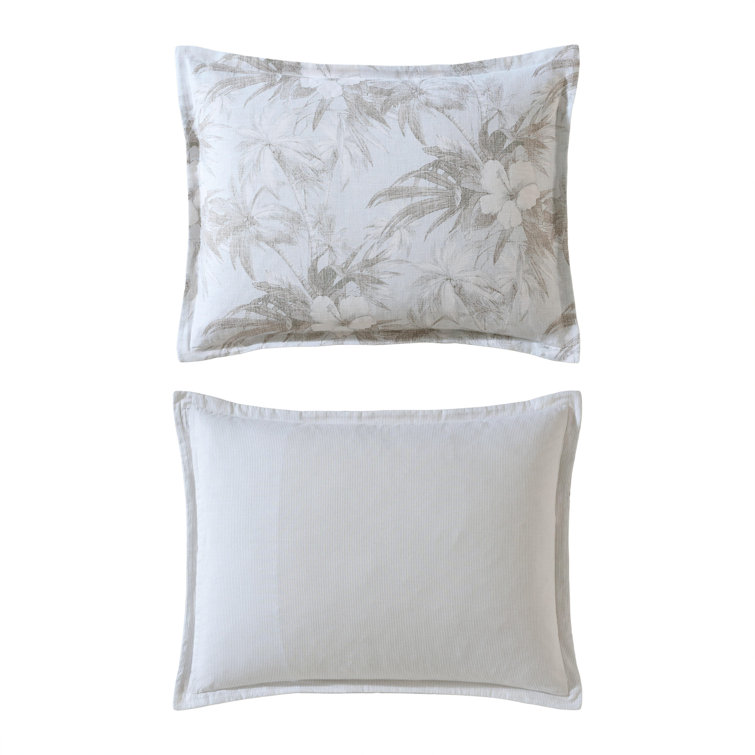 Beachway Blooms King Gray Cotton Duvet Cover Set