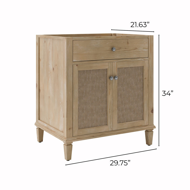 Cora 30" Light Brown Solid Wood Freestanding Bathroom Vanity