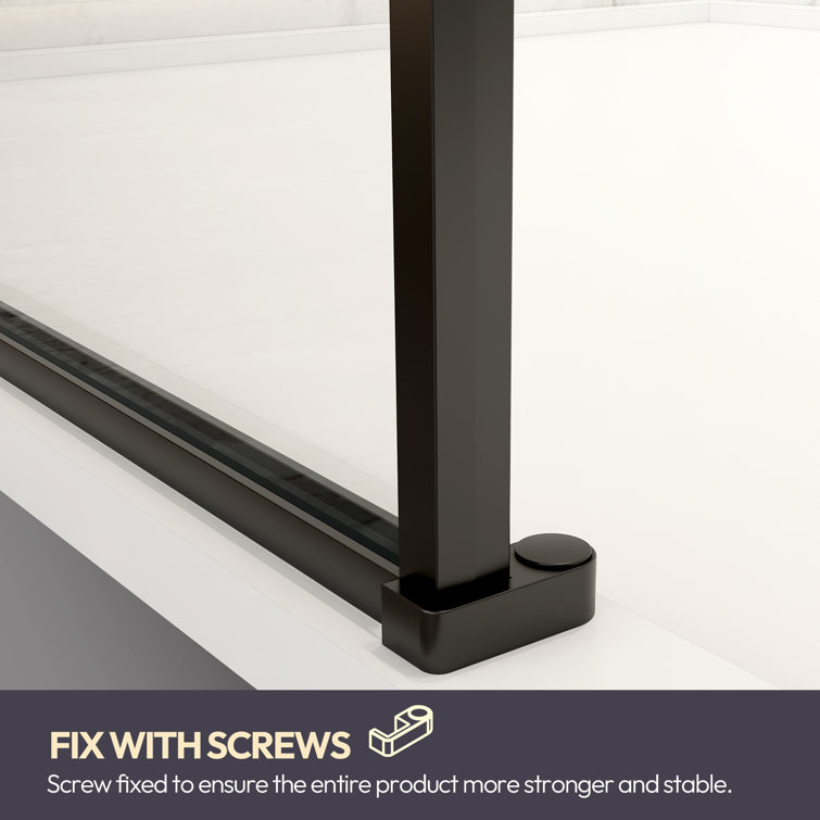 Arched Matte Black and Clear Glass Frameless Shower Door