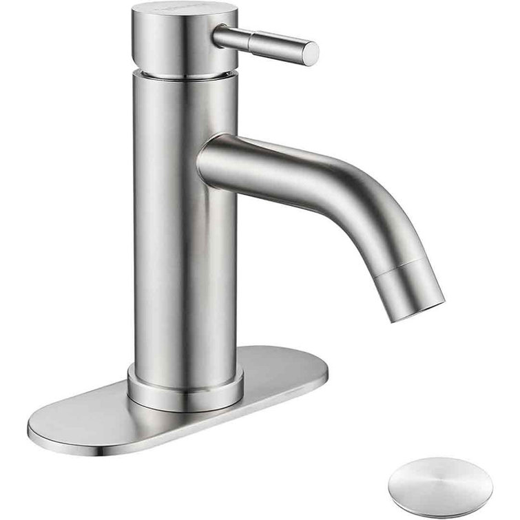 Brushed Nickel Stainless Steel Single Handle Bathroom Faucet