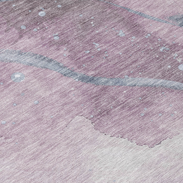 Red Synthetic 20" x 30" Machine Washable Rug
