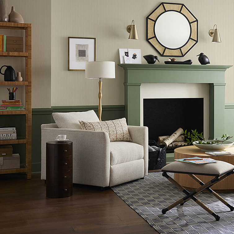 Liam Round Chocolate Wood & Metal End Table with Storage