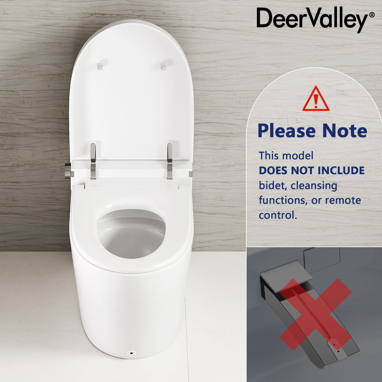 White Elongated Smart Toilet with Heated Seat and Night Light