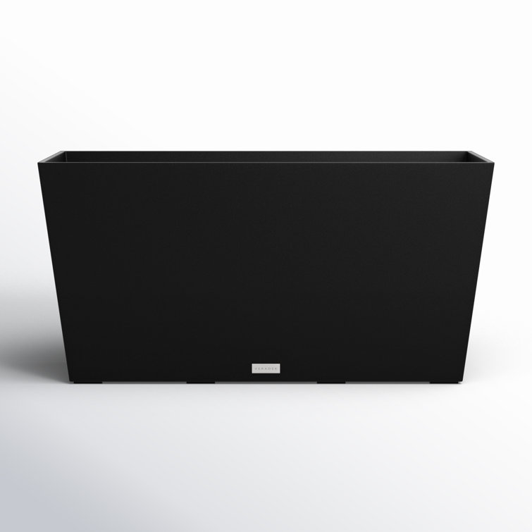 Midori Black 39" Recycled Plastic Modern Trough Planter