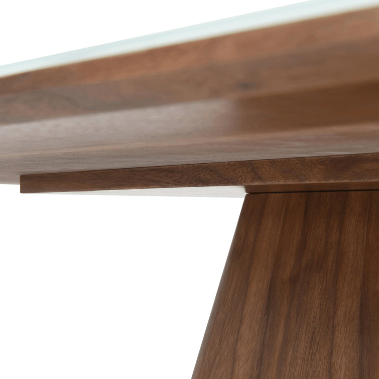 Zephyr 47" White Sintered Stone Top Dining Table with Ash Wood Base
