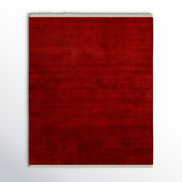 Handmade Red Wool Rectangular 5' x 7' Rug