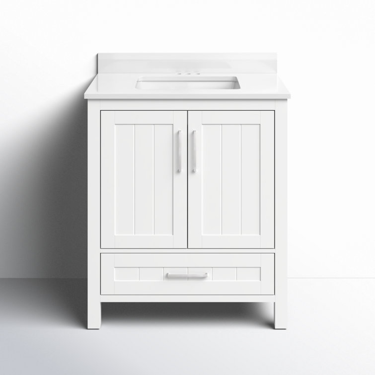 Pure White 30" Freestanding Bathroom Vanity with Sink
