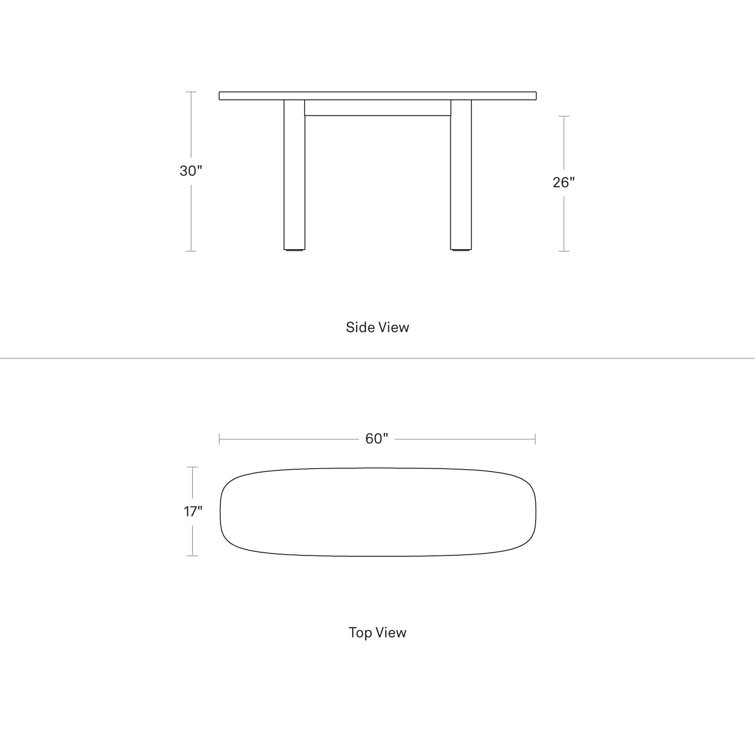 Whitewashed Ash Capsule-Shaped Wood Console Table