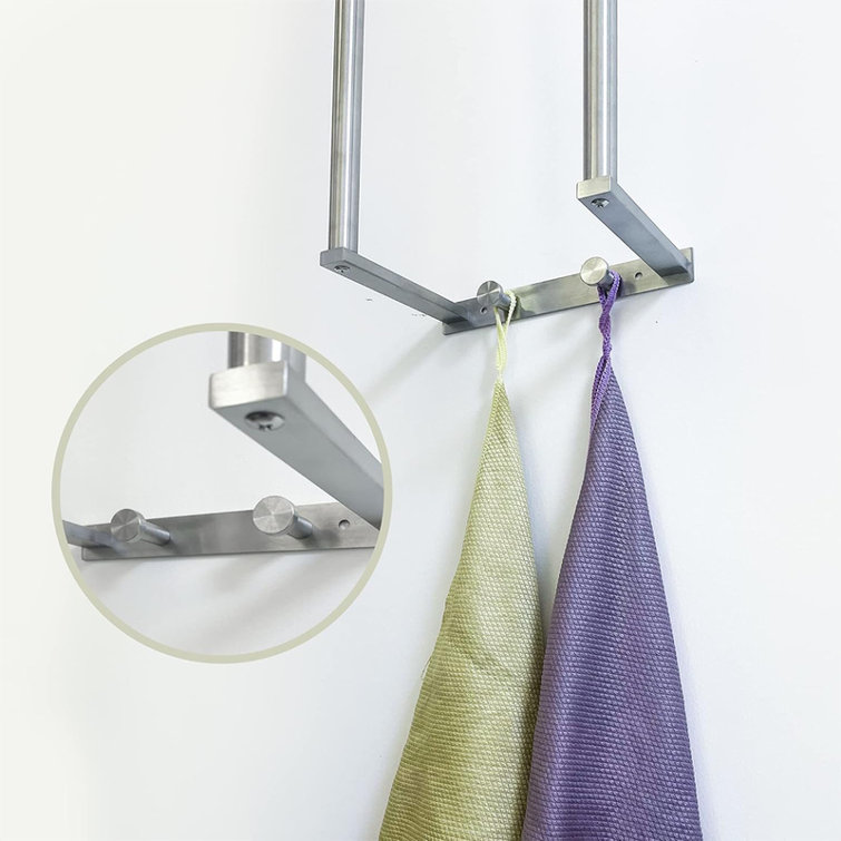 Large Silver Stainless Steel Wall Mounted Towel Rack