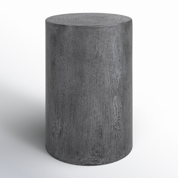 Gray Concrete Round Coastal Outdoor Side Table