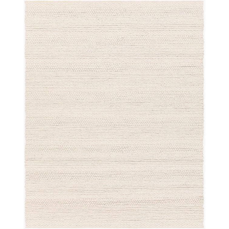 Handmade Beige Wool Braided Rectangular Rug - 2' x 3'