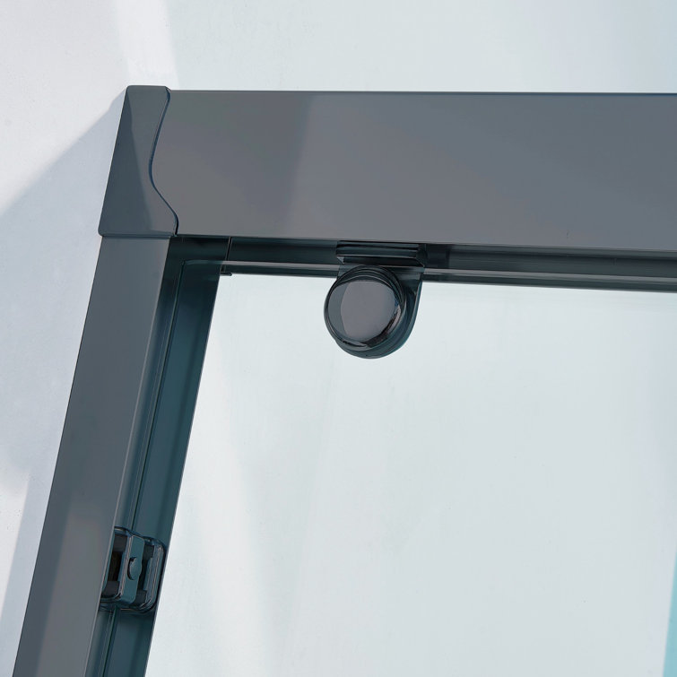 Matte Black 48" Double Sliding Shower Door with Tempered Glass